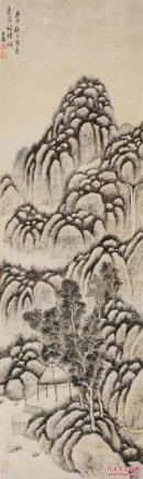 钱镜塘藏 王翰 山水图轴