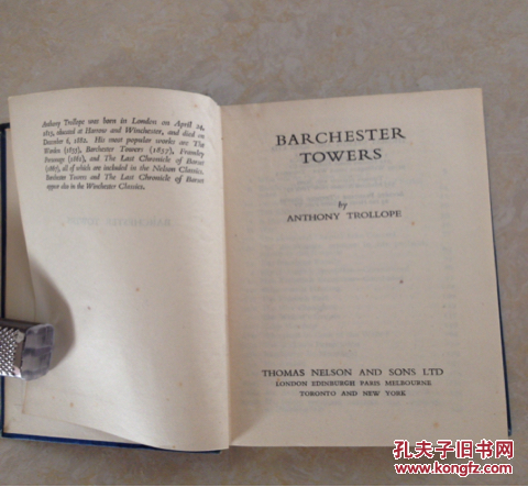 外99号英文原版书 BARCHESTER TOWERS（巴赛特寺院）