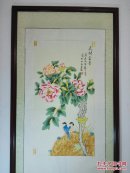 中央美院凌雪老师作品《花开富贵》名家工笔(宫庭)画是馈赠亲友首选礼品[未裱3尺50㎝×93㎝]