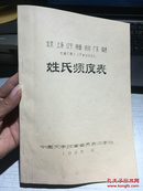 姓氏频度表（北京、上海、辽宁、陕西、四川、广东、福建七省（市）174900人