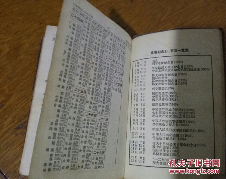 四角号码新词典。1958年第6次修订重排本。1160。