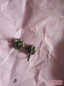 清代镶宝石耳环一对