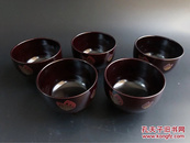 日本万叶漆器碗（碗全新，盒旧）（孤品，售出不退不换）
