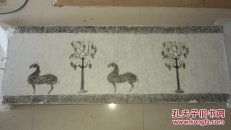 汉代，扶桑神树太阳鸟飞马画像砖，可以按客户要求定制拓片，图案长142+54cm