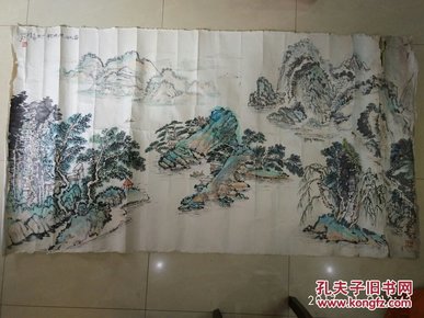 梅安才山水  春江滟滟歌 千里吉祥【六尺整张】拓过【曾任金华市美术家协会副主席兼秘书长】