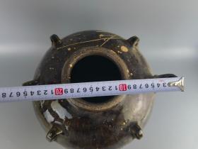 清褐釉炫纹大酒壶