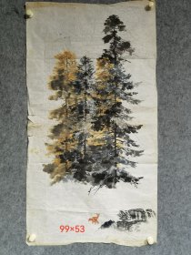 佚名山水画镜心