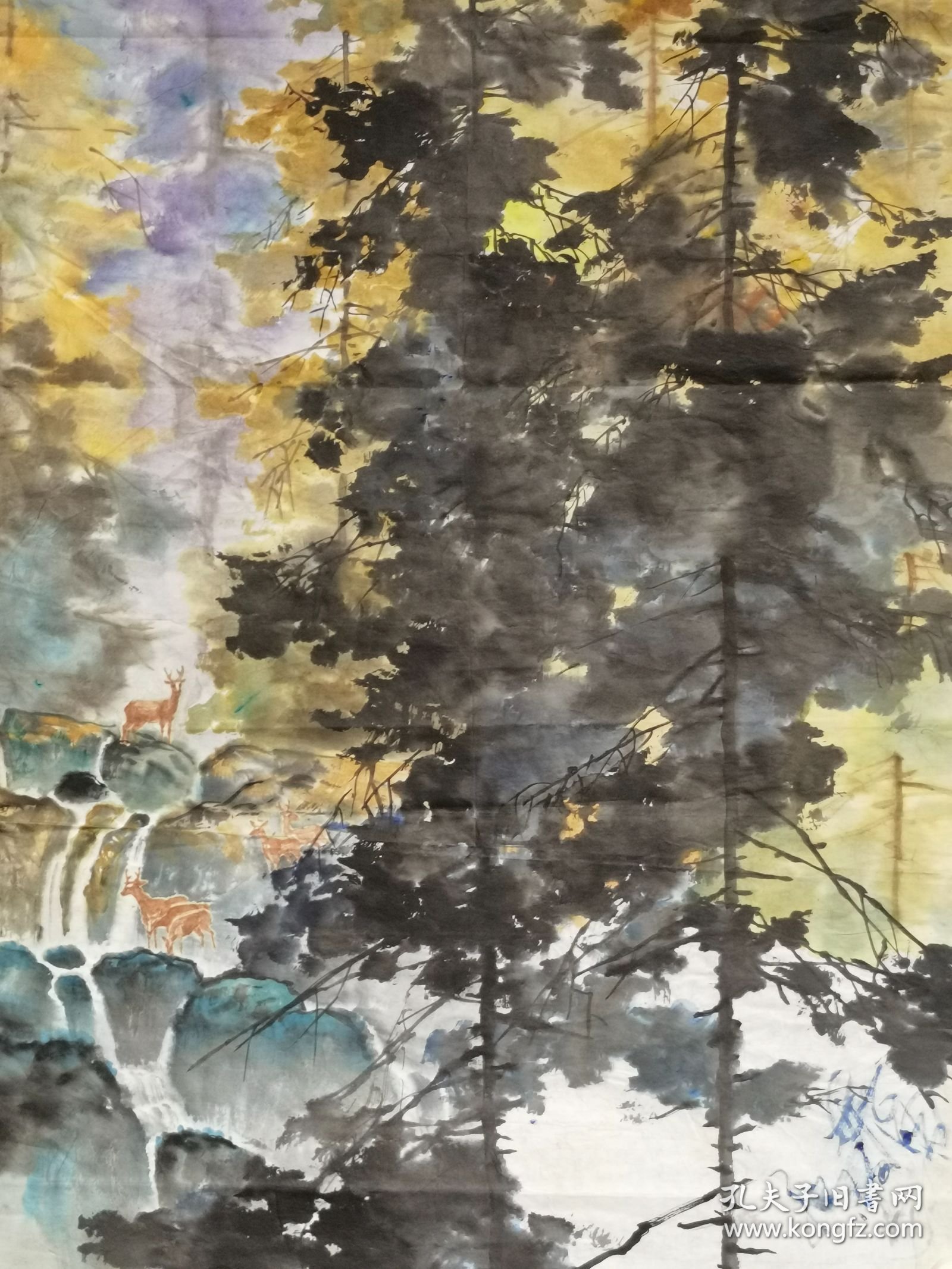 佚名树林风景镜心