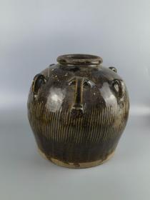 清褐釉炫纹大酒壶