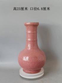 少见的宋代传世哥窑红釉瓷赏瓶