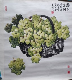 中国美协、陕西著名画家吴立志 葡萄（画心80*73）