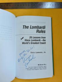 英文   作者签赠本   插图本   The Lombardi Rules