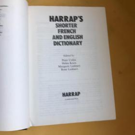 英文              法文  巨厚超重  哈珀英法-法英双向词典   HARRAP'S SHORTER DICTIONNAIRE