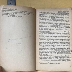 德文原版  费尔巴哈 Feuerbach. Gegensatz von materialistischer und idealistischer Anschauung. (Erstes Kapitel des I. Bandes der "Deutschen Ideologie")