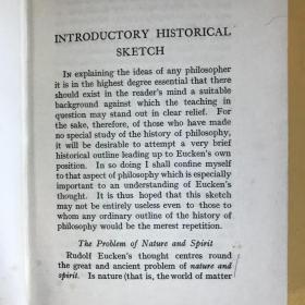 英文 古籍善本  哲学家名人传记  RUDOLF EUCKEN: HIS PHILOSOPHY AND INFLUENCE 【扉页为民国哲学大咖手札（指导并评价商务印书馆瞿世英翻译此书），次页为其英文签名！有兴趣的书友多花些时间考证吧。】