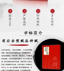 元 赵孟頫 前后赤壁赋 洛神赋 中华经典碑帖 简体旁注 碑帖行书毛笔字帖 附局部放大欣赏 安徽美术出版社   (正版新书包邮 )