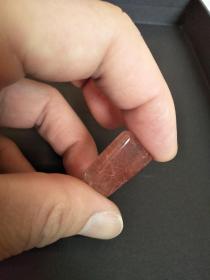 挂件吊坠：天然红水晶（红发晶）无事牌