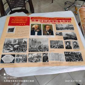 71年全开宣传画《巴黎公社的原则是永存的，纪念巴黎公社一百周年》