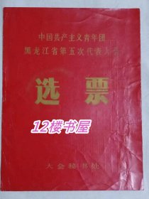 选票-中国共产主义青年团黑龙江省第五次代表大会选票