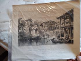 （国内现货）广州，钢版画，1幅，1840年，英文