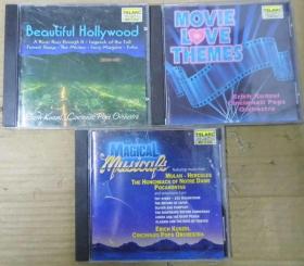 TELARC  ERICH KUNZEL BEAUEIFUL HOLLYWOOD MOVIE LOVE YHEMES MAGICAL MUSICALS  首版 旧版 美 版 原版 绝版 3CD