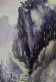 特价：晏文正 水彩画   双面  27.5×39.5cm 1986年