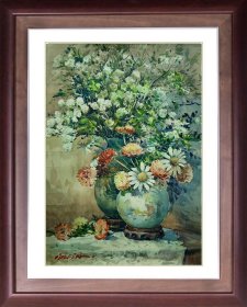 同一来源：五六十年代参展或出版作品…杨洵《繁花》水彩画 52.5×37cm 1950年