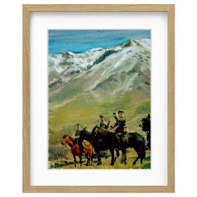 特价：邱光正《戍边守关》水彩 27×19.5cm 1980年（背面落款）