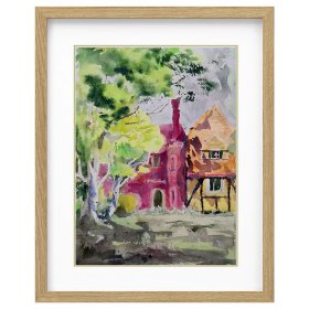 同一来源：海派名家徐元章《中山故居》 水彩画 38×28cm 双面画 无款