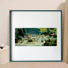 特价：【同一来源】---侯一民水彩画之五：《激流险滩》 18×40.5cm 1950年代