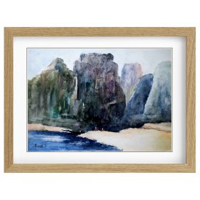 娄中国《千峰百嶂》 水彩画 38×53cm 1990年代