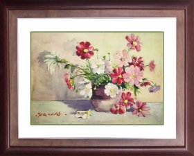 同一来源：五六十年代参展或出版作品…杨洵《鲜花》水彩 27×38cm 1956年