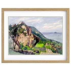 崔豫章《崂山观海》水彩 32×44cm 1985年
