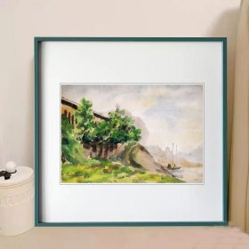 方君璧《云开雾散》 水彩画 27.3×39.5cm 约1970年代