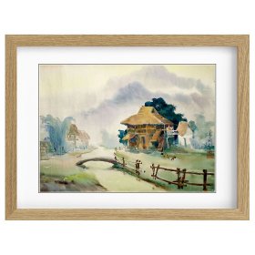 娄中国《云巅农舍》水彩 39×53.5cm 1990年代