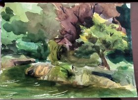 西安美院流出---80年代-老水彩画（乡间风景）