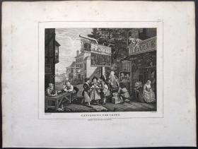 1824年 铜版画 雕刻凹版《选举_2，ELECTION》-英国画家 威廉·荷加斯（William Hogarth）作品