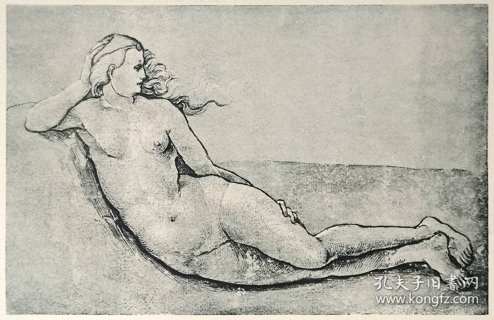 【汉斯·巴尔东·格里恩】1896年 珂罗版 版画《LEIGENDE NYMPHE》 纸张36.5×29厘米