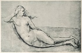 【汉斯·巴尔东·格里恩】1896年 珂罗版 版画《LEIGENDE NYMPHE》 纸张36.5×29厘米