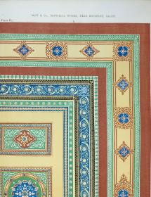1855年 彩色石版画《版2-釉上彩瓷砖装饰图样》-1855年《艺术日志》收录作品