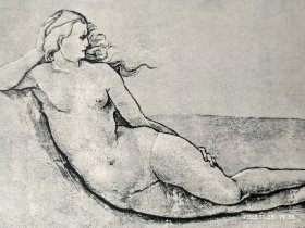 【汉斯·巴尔东·格里恩】1896年 珂罗版 版画《LEIGENDE NYMPHE》 纸张36.5×29厘米