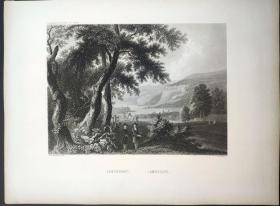 1871年 钢版画 雕刻凹版《风景，LANDSCAPE》