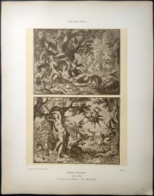 【亚伯拉罕·布洛埃马特】1896年 珂罗版 版画《Venus,Adonis et Andromede》 纸张36.5×29厘米