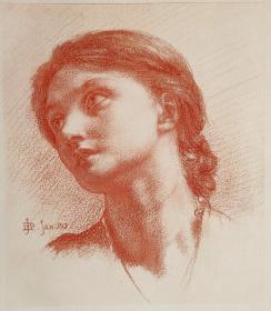 1881年 照相凹版 版画《HEAD FROM " VENUS AND ESCULAPIUS"》