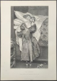 1880年 钢版画 雕刻凹版《THE SISTERS》