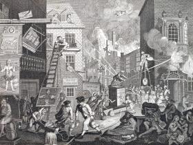 1824年 铜版画 雕刻凹版《THE TIMES_1》- 英国画家 威廉·荷加斯（William Hogarth）作品