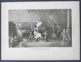 1876年 木刻版画《THE AMERICAN CIRCUS IN FRANCE》