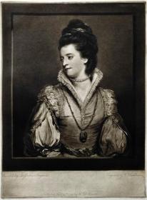 【限量300】1922年美柔汀铜版画 照相凹版《简．戈登公爵夫人 Jane Duchess of Gordon》-原作 英国画家 雷诺兹，弗朗茨·汉恩斯坦印制，纸张49x35厘米