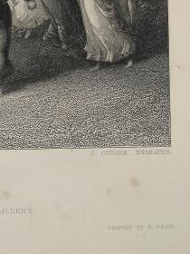 【弗农系列版画 附资料页】1851年 钢版画 雕刻凹版《A FETE CHAMPETRE》