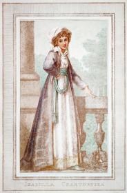 1884年 石版画《波兰-伊扎贝拉公主， IZABELLA CZARTORYSKA》-源自 英国 艺术家 理查德·科斯维（Richard Cosway）作品
